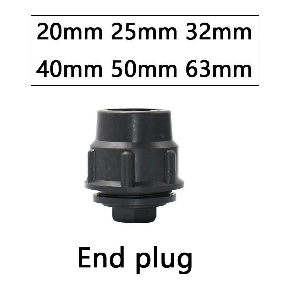 20/25/32/40/50/63mm PE Tube Tap Water Splitter Tee Elbow Plug Coupler Plastic  Quick Valve Connector Irrigation Pipe Fittins