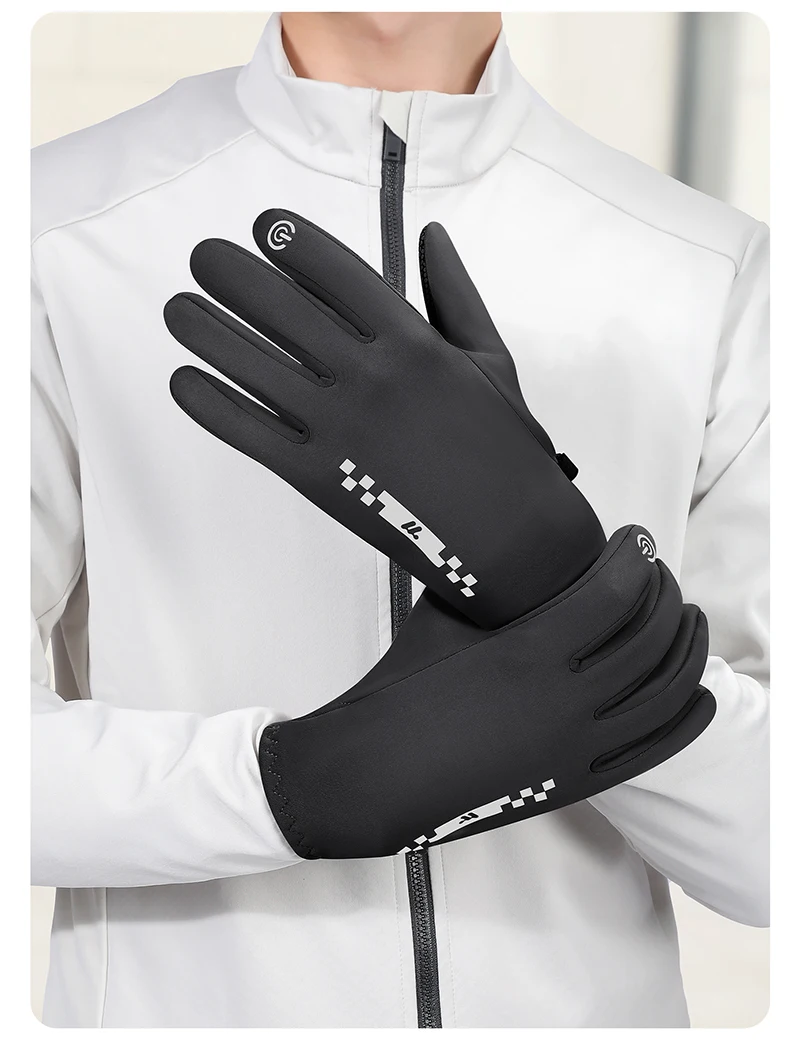WEST BIKING Winter-Fahrradhandschuhe, Fleece-gefüttert, Touchscreen-fähig, rutschfest, winddicht, für Straßen- und Mountainbikes, für Männer und Frauen, warme Griffhandschuhe – Detail 16