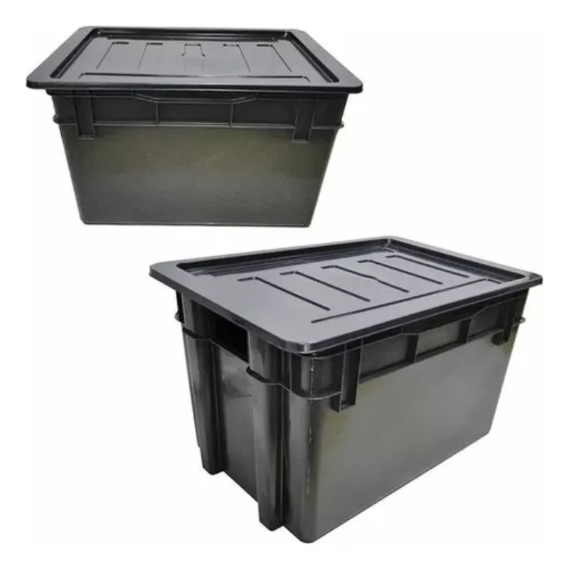 

Organizer Box/container Black Alca + lid 60 L 59x39x35cm Boxes, Boxes and Baskets Decorative Boxes