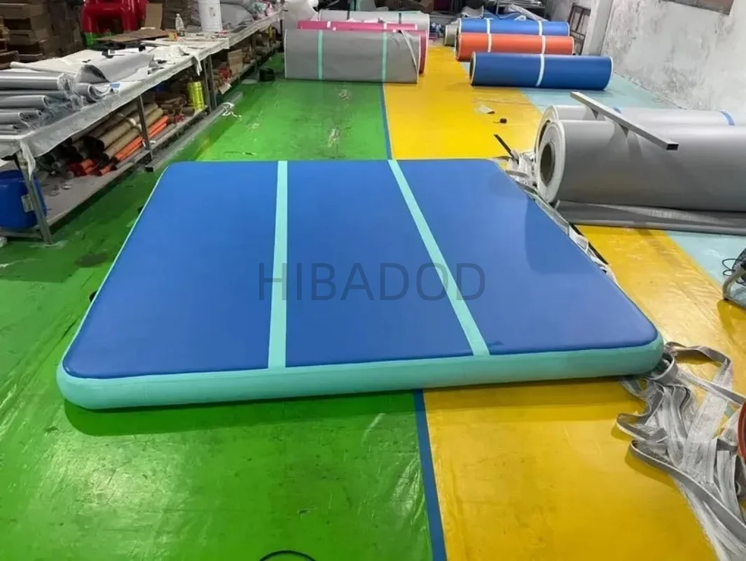 HIBADOU インフレータブル体操エアトラック 3x3x0.2m エアフロア タンブリングエアトラック 子供大人用 電子ポンプ1個無料