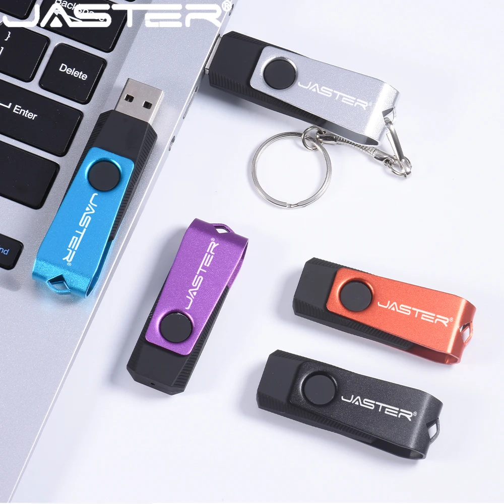 

JASTER Business Black USB Flash Drive 128GB Free Custom Logo Memory Stick 64GB Rotatable Pendrive 32GB High Speed U Disk 16GB