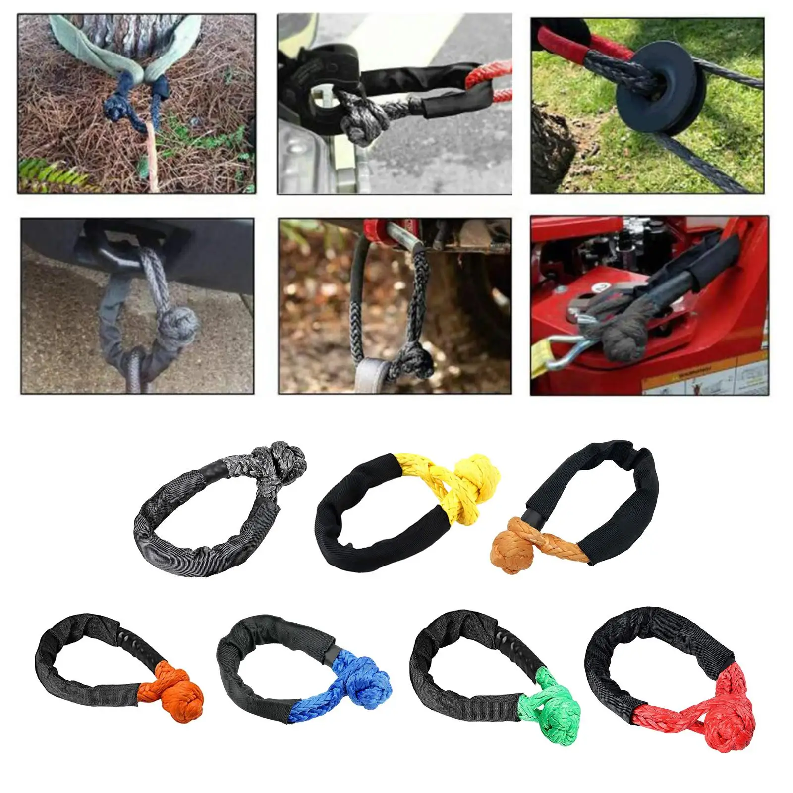 

Vehicle Recovery Rugged Shackles Break Strength Universal Soft Shackle Tools