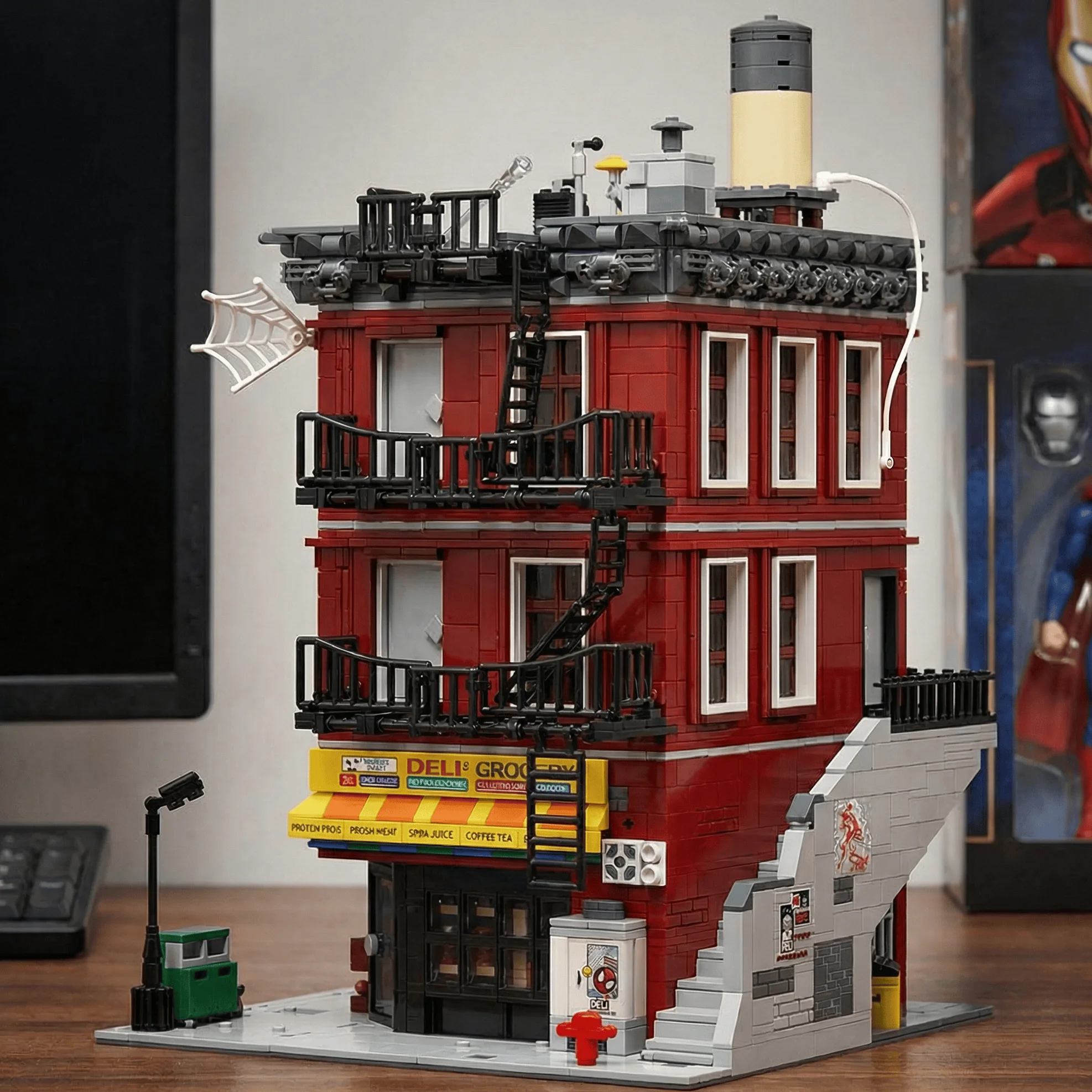 Spider Deli Apartment Building Blocks mit 11 Figuren Hero Classic City Modulares Montagemodell Desktop-Dekoration Geschenk 3559PCS