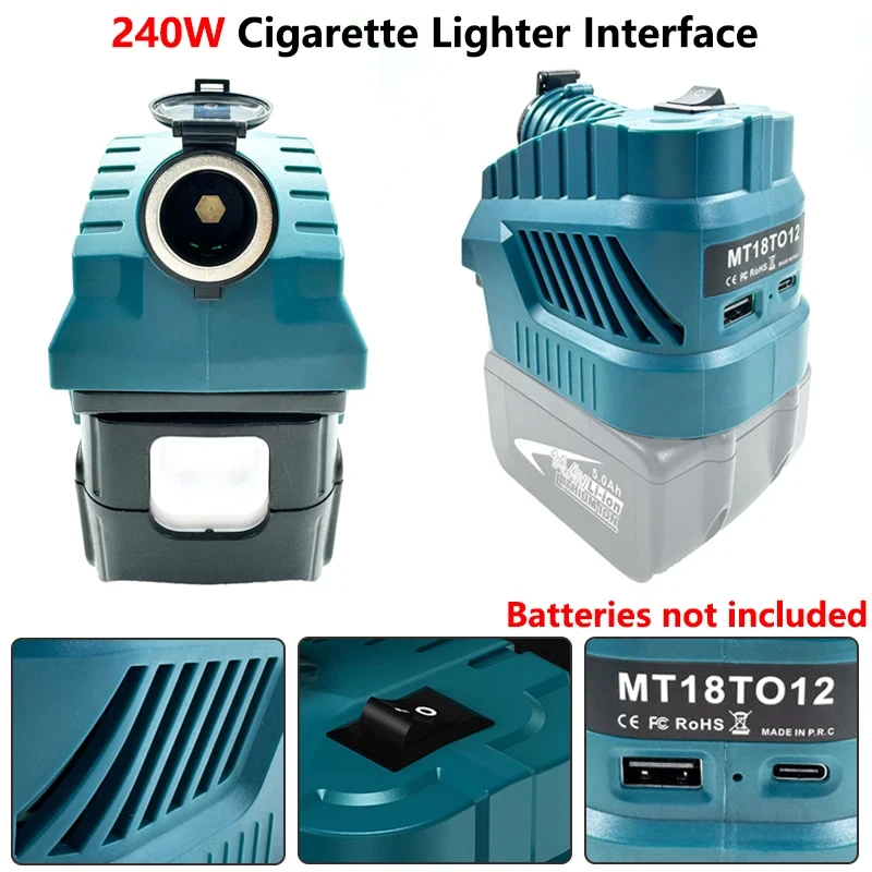 

Для Makita 18 В аккумулятор автомобильный холодильник блок питания 240 Вт интерфейс прикуривателя DC 12 В понижающий преобразователь регулятор