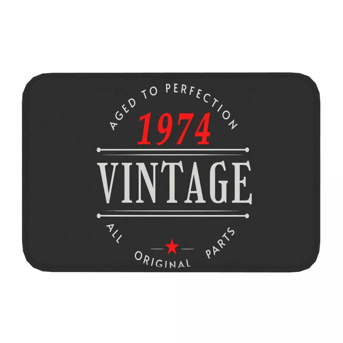 Since 1974 50th Birthday Non-slip Doormat Bath Mat Red Hallway Carpet Welcome Rug Home Decorative