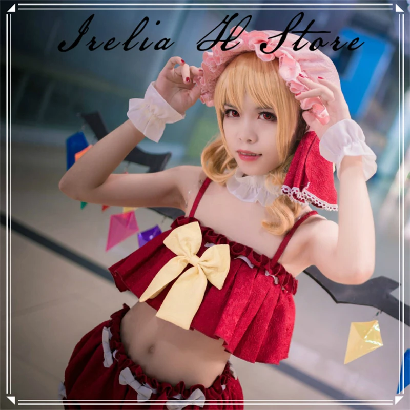 Irelia H Store Touhou Project Flandre Scarlet Summer sexy swimsuit Cosplay Costume can custom made