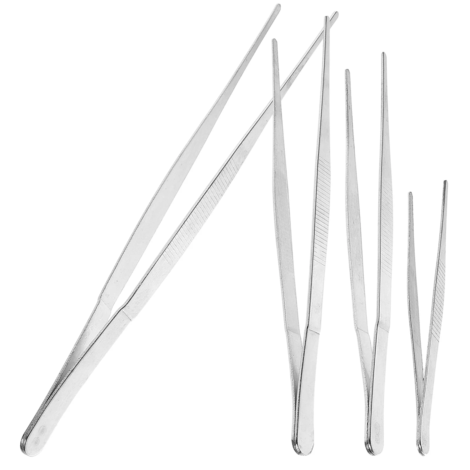

4 Pcs Stainless Steel Tweezers Long Handle Garden Tool for Plant Care Succulent Bonsai Modeling Vegetable Garden Use