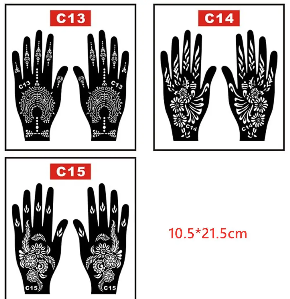 Black Lace Transfer hennè Hand Arm Tattoo henna Stickers Art tatuaggio temporaneo pittura fai da te Body Art Template Tattoo stencil