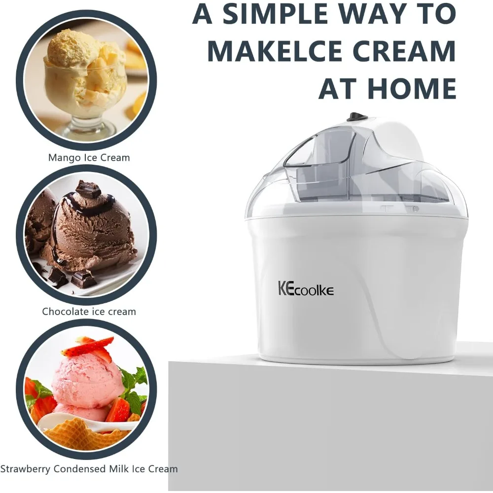 Ice Cream Maker, Teacher Appreciation Gifts Electric Ice Cream Machine Soft Serve Homemade 1.5Qt Frozen Yogurt, Sorbet,gelato