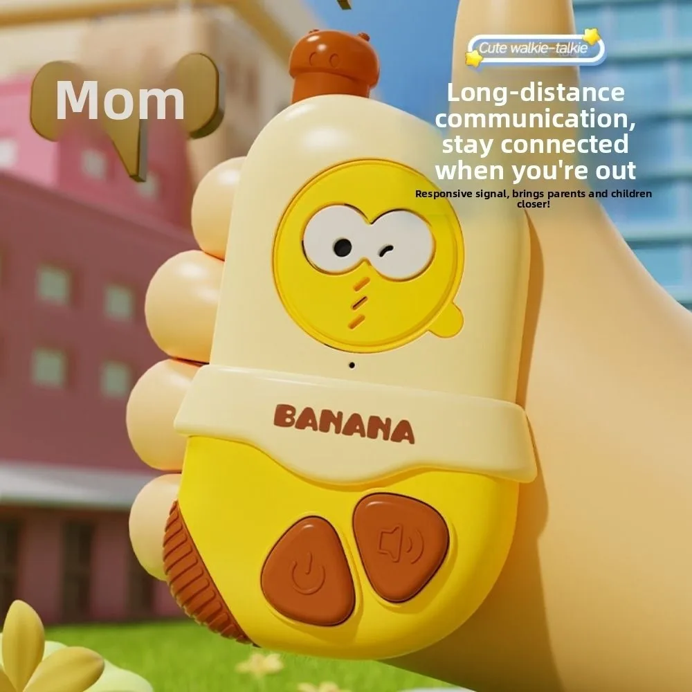 2 個バナナキッズトランシーバーおもちゃ漫画トランシーバーミニハンドヘルドトランシーバーバッテリー駆動放射線なし