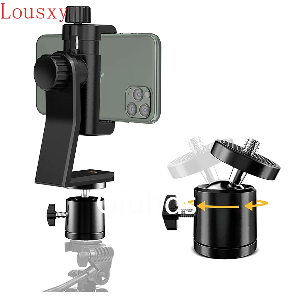 Universal Cell Phone Tripod Mount Adapter Tripod Ball Head 360 Rotatable for Samsung iPhone phone Holder Selfie Stick Monopod