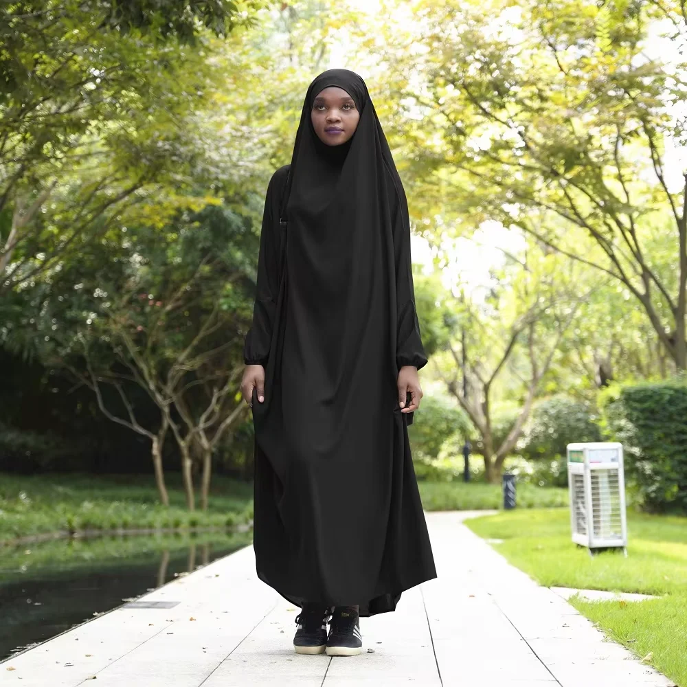Muslim Women Hooded Prayer Dress Eid Burqa Ramadan Abayas Overhead Islamic Traditional Clothing Arabic Robe Abaya Kaftan Gown