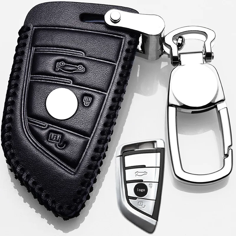 For BMW 3 5 Serial 520 525 530 540 320 330 X2 X3 X4 X5 i3 ix3 Leather Car Key Case Shell Keychain Keyring Protection Accessories