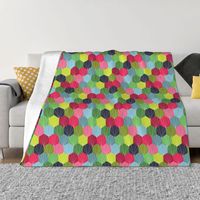 Geometric Hexie Honeycomb Colorful An Ultra-Soft Micro Fleece Blanket