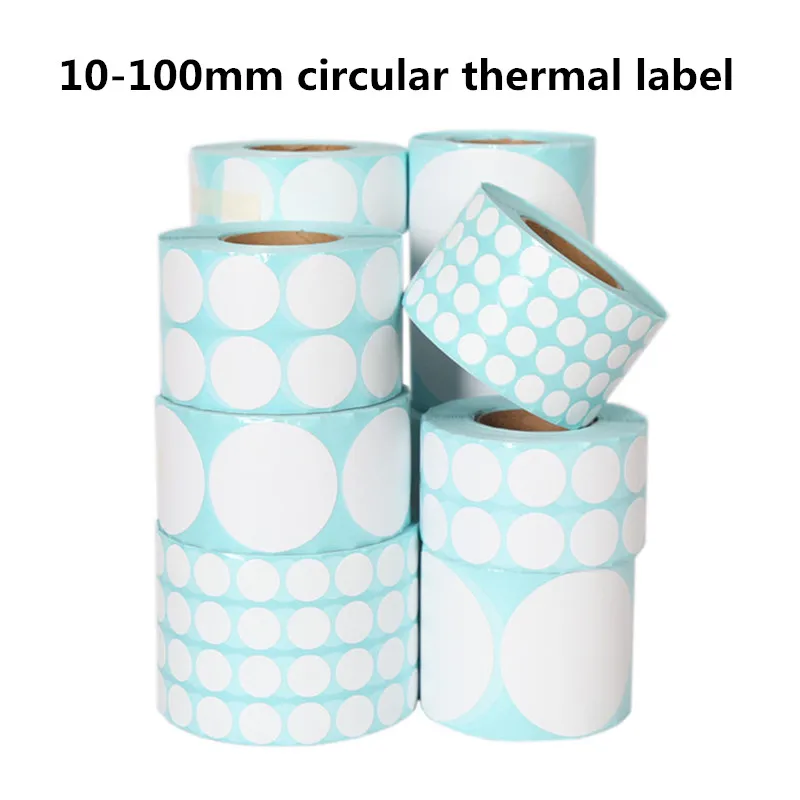 Round diameter 10-100mm sticker Thermal label Waterproof Oil proof alcohol proof