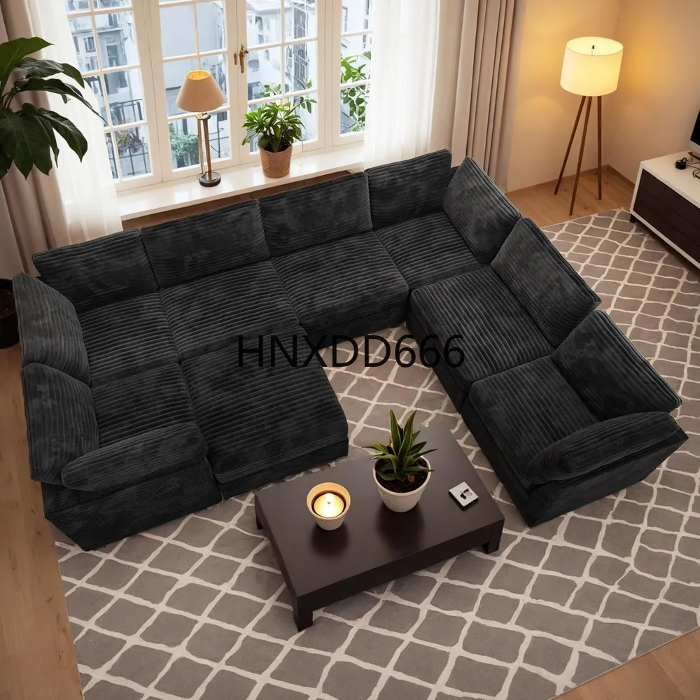 

Luxury Sectional Sofa Oversized U Shaped Cloud Couch for Living Room,Deep Seat Upholstered Convertible Sleeper Sofa Couch