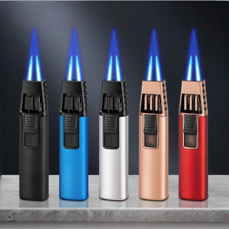

Mini Torch Lighter Outdoor Camping Kitchen BBQ Ignition Tool Portable Welding Gun Dual Flame Refillable Butane Gas Lighters