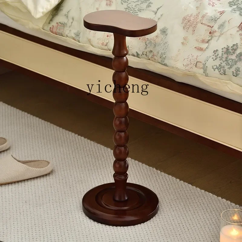 Z1  retro solid wood living room small coffee table medieval sofa bedside storage tray corner log coffee table
