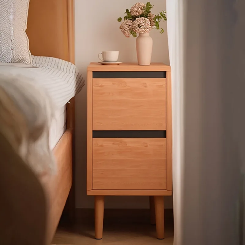 Solid Wood Bedside Table Rack Small Ultra-narrow Locker 2026 New Simple Modern Crevice Storage