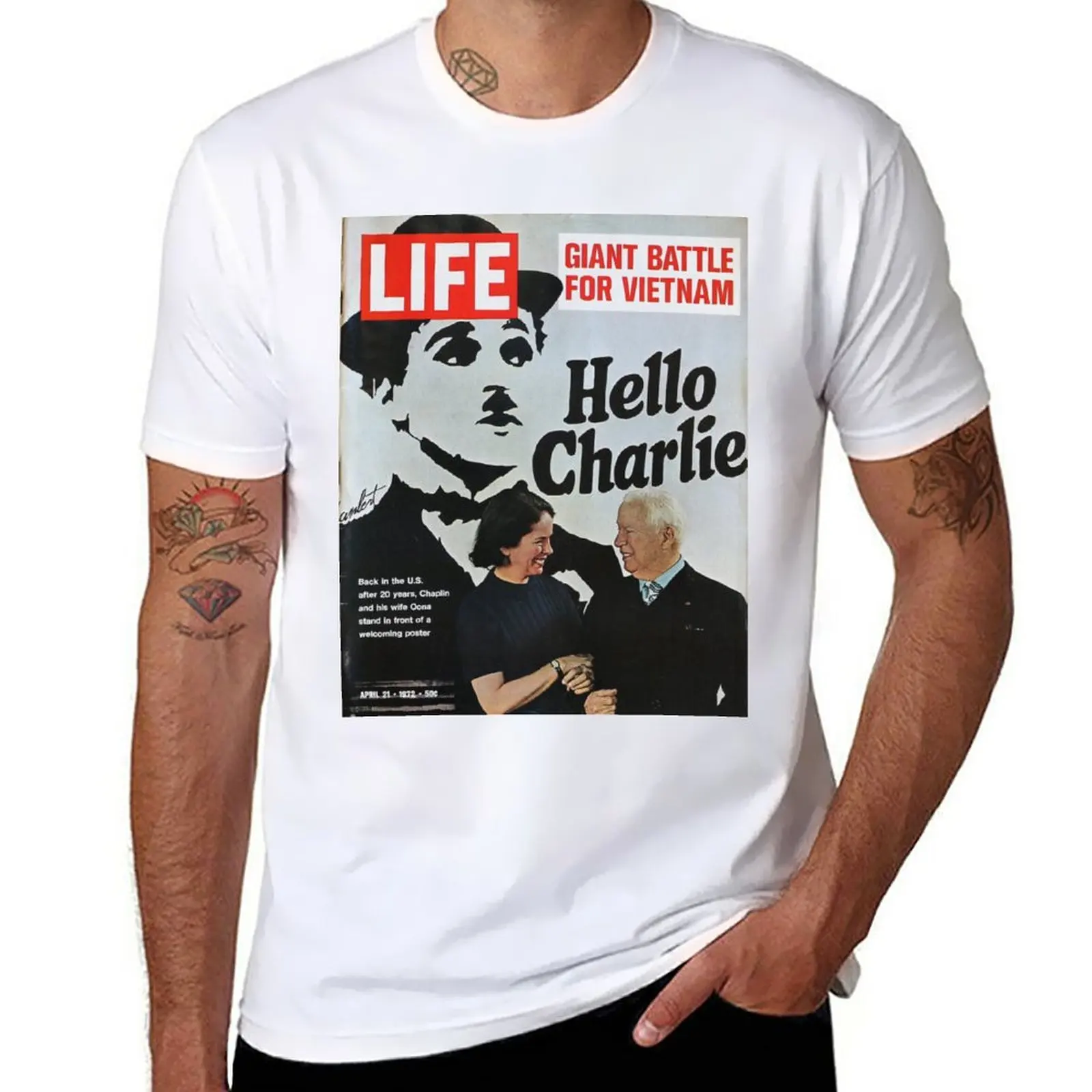 

New Life Hello Charlie T-Shirt boys animal print shirt Short t-shirt T-shirt men