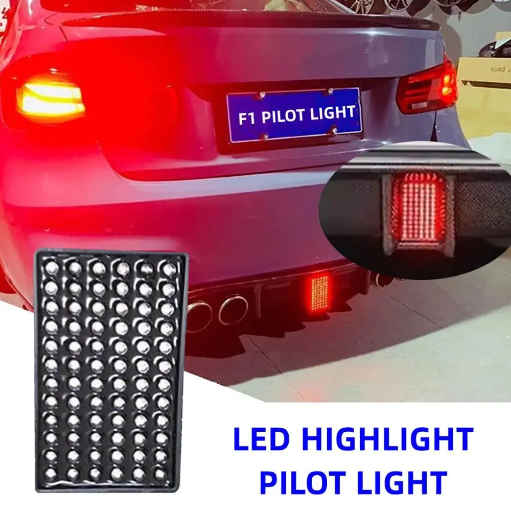 12V F1 Style 72 LED Rear Brake Lamp Strobe Flashing Tail Stop Light Universal