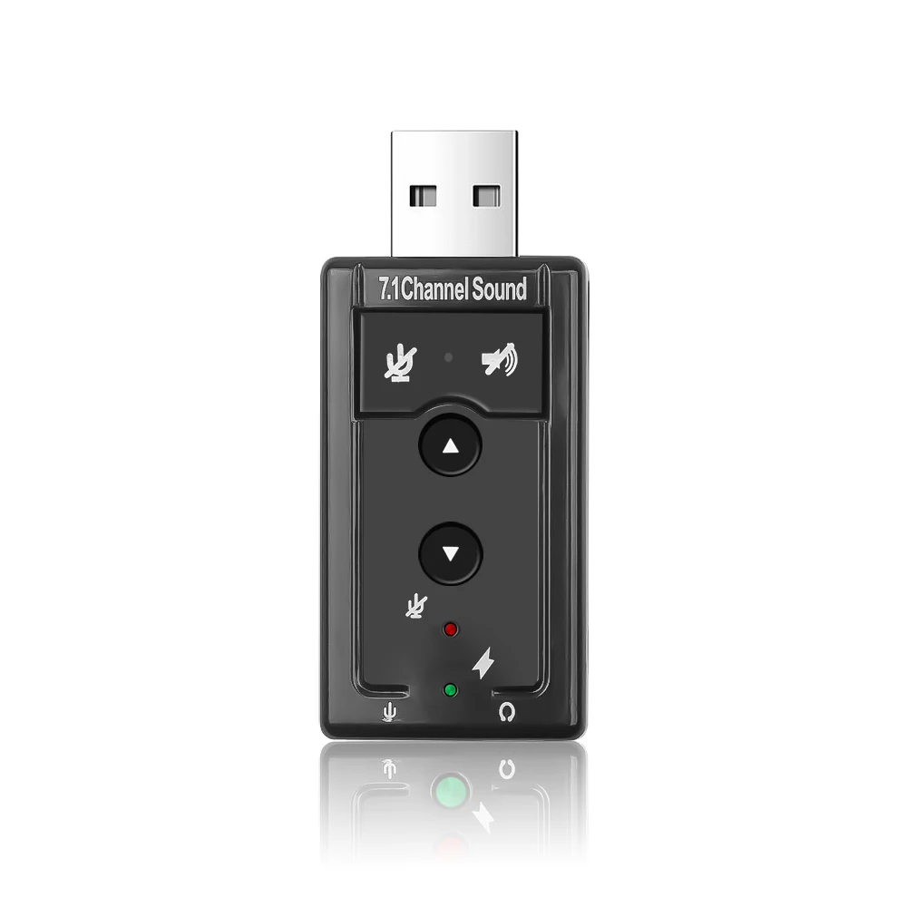 1PC Mini ภายนอก USB 2.0 การ์ดเสียง 7.1 ช่อง 3D Virtual 12Mbps Audio Mic ลําโพงอะแดปเตอร์สําหรับ PC Desktop Notebook