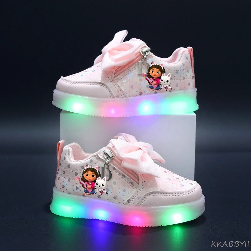 Gabby Dollhouse LED baskets pour enfants enfants chaussures lumineuses Anime filles chaussures de Tennis décontractées chaussures pour tout-petits
