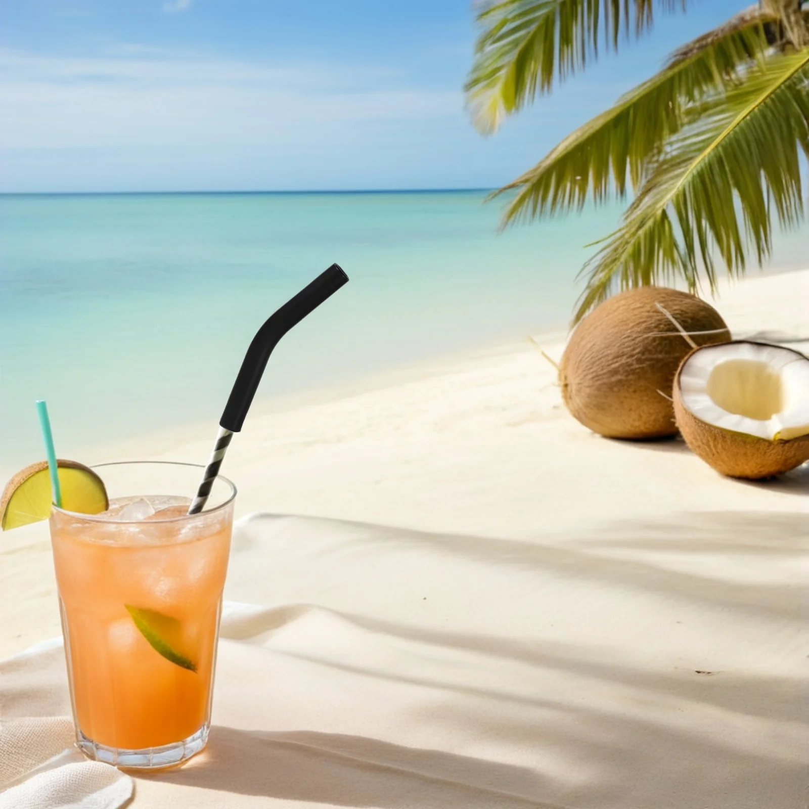 

12Pcs 8mm Stainless Steel Straw Silicone Tips Non-Slip for Hot and Cold Beverages Silicone Straw Toppers