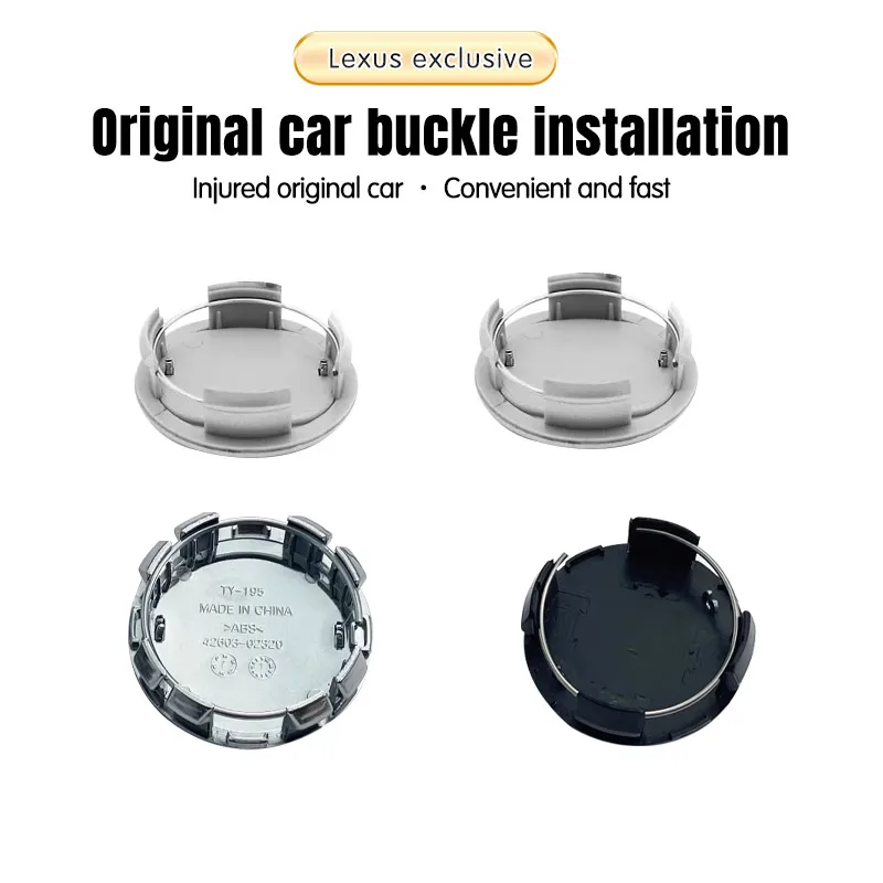 4pcs 62mm Wheel Hub Center Caps For Lexus Badge Cover Hubcaps for NX200T ES200 ES350 IS300 RX240 GS450h LS500h Car Accessories