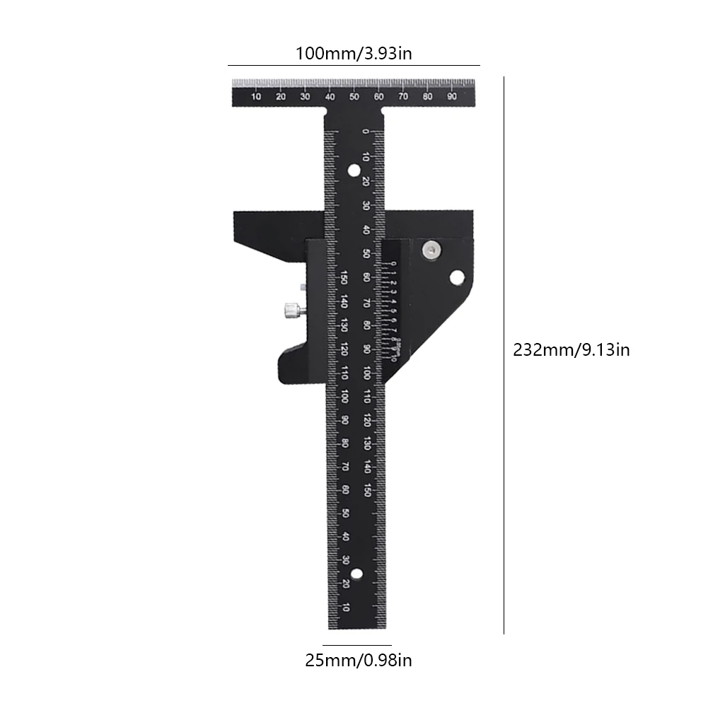 Scribing Mark Line Ruler Multi Depth Gauge Aluminum Alloy Precision Marking Measuring Gauge Removable Limit Gauge Measuring Tool