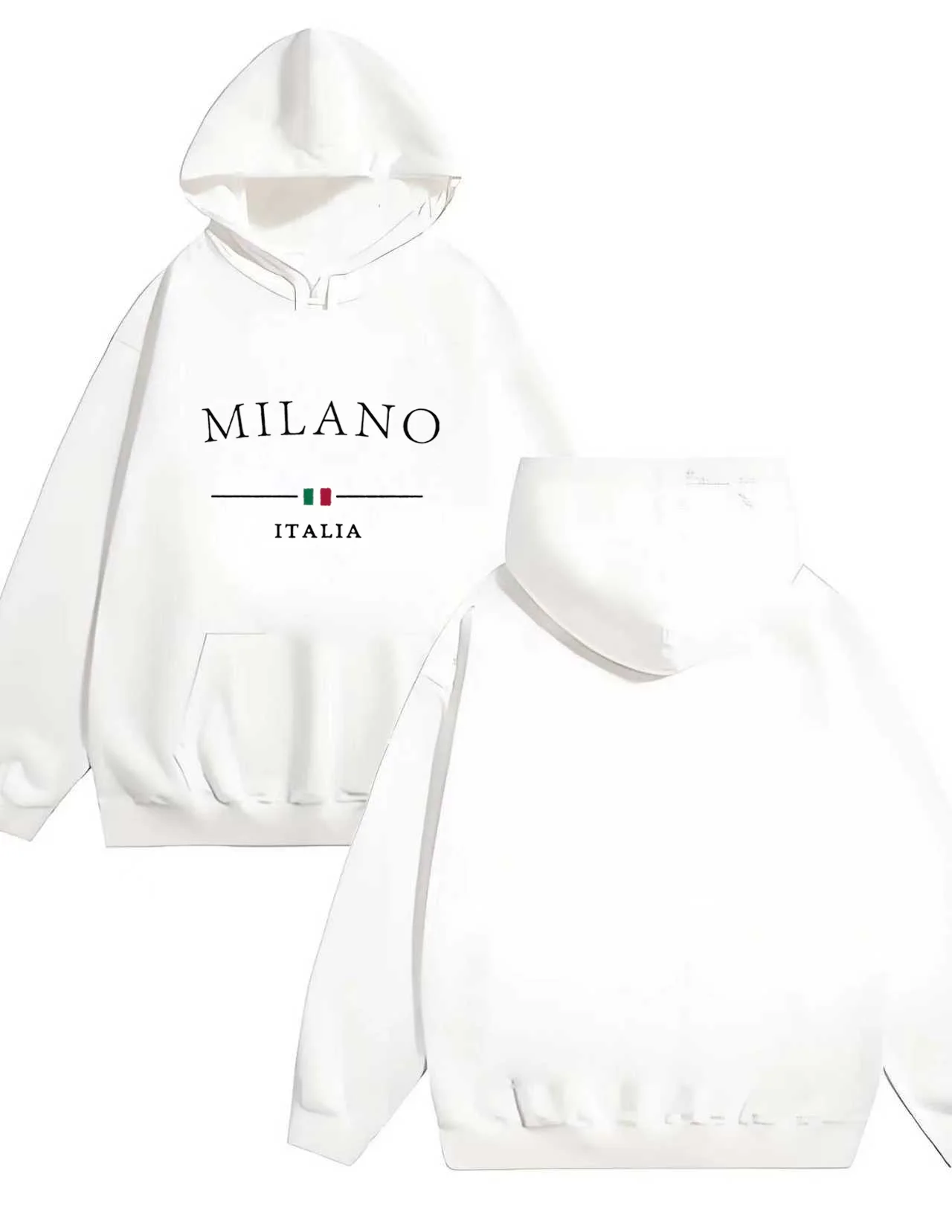 Milano Italia Print  330g Heavyweight Black Sweatshirt Unisex Streetwear Casual Pullover Men Women Urban Fashion Comfort Fit