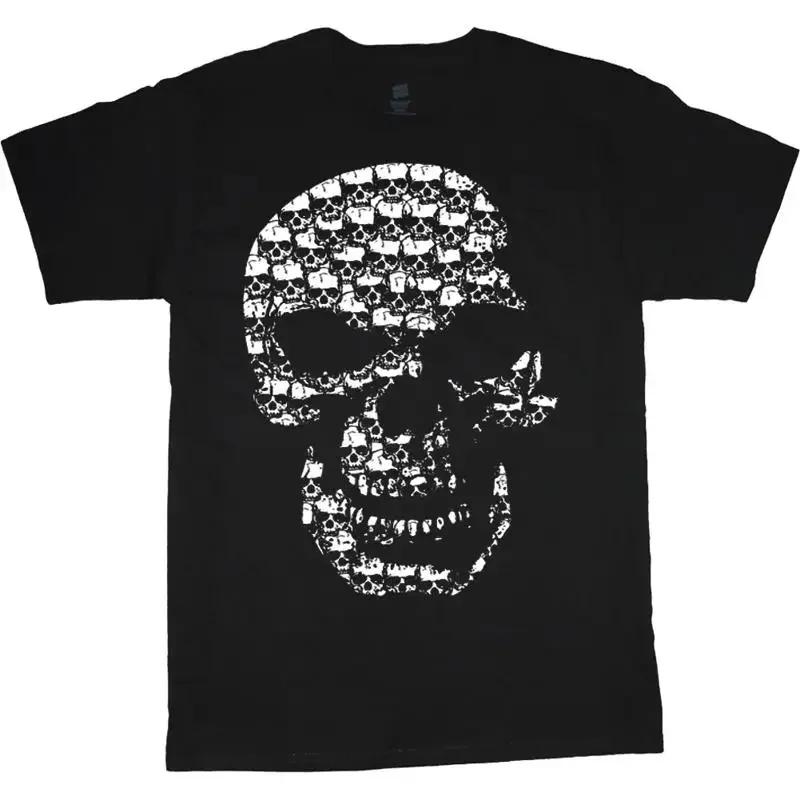 Skull Of Skulls Design Biker Decal Shirt Heavy Metal Rock T For Men