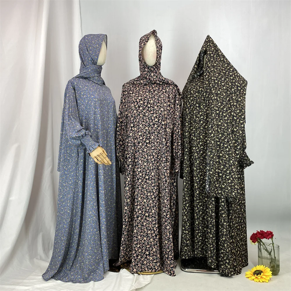 Abayas musulmanes Ramadan vêtement de prière dubaï turquie Caftan Femme Robe femmes Robe Turban à capuche caftan Eid Djellaba Islam Jalabiya