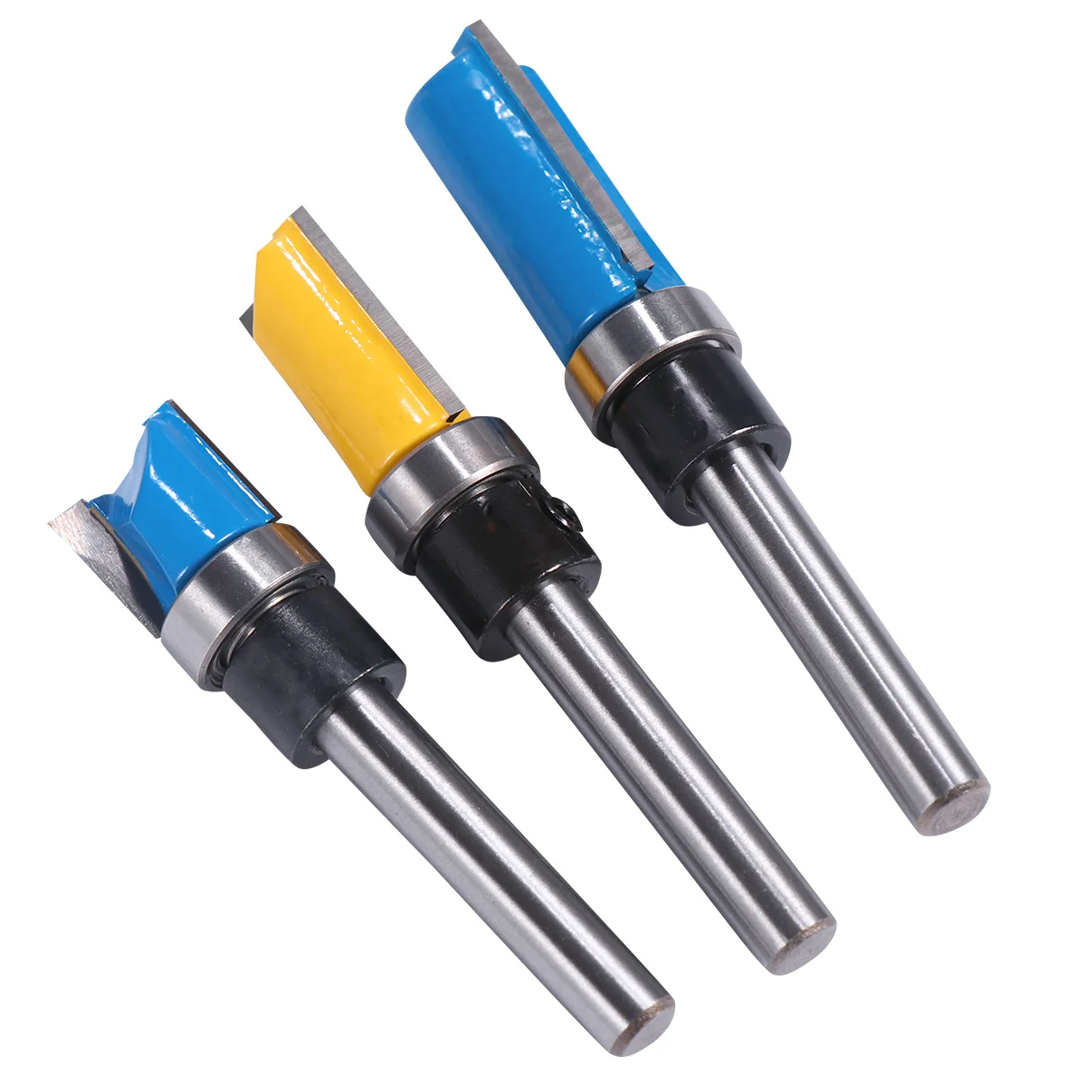 

3Pcs Woodworking Router Bit Wood Milling Cutter Straight Flush Trim Bit Bearing Carbide Cutter for Mdf Solid Wood Particle Board