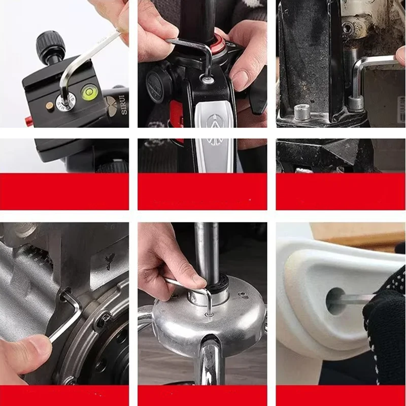 8 Stück/1 Satz Innensechskantschlüssel-Set, langes und kurzes sechseckiges Wasserhahn-Fahrrad-Demontage-Magiewerkzeug – Detail 7
