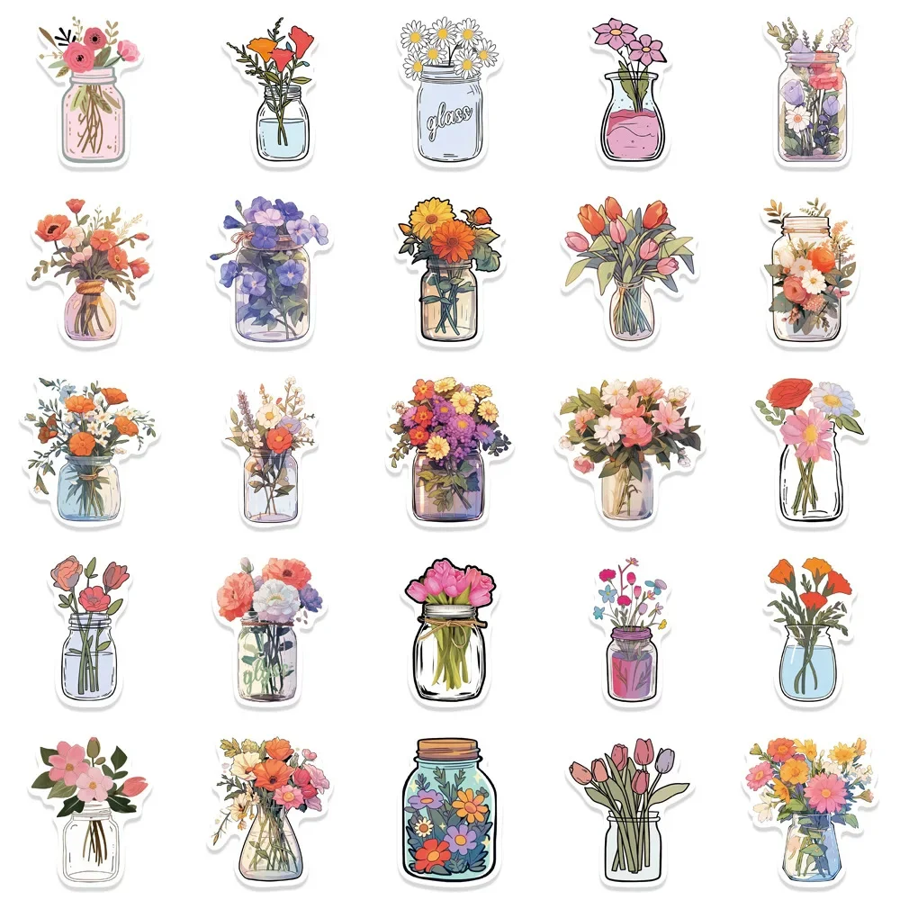 10/30/50PCS New Cartoon Flower World Stickers Mobile Phone Cases Laptops DIY Skateboard  Bags  Refrigerator Decorative Wholesale