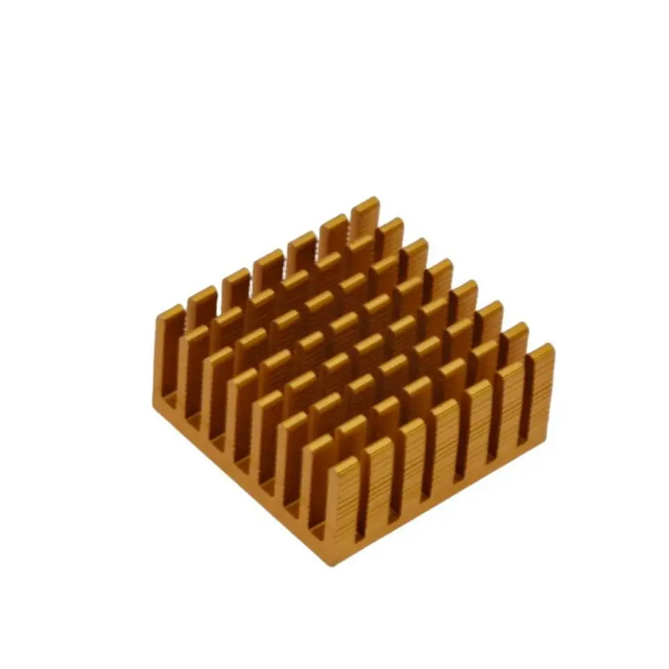 1 Stuks Koellichaam Radiator Koeler Radiator Aluminium 28X28X13Mm Goud Slot Koellichaam