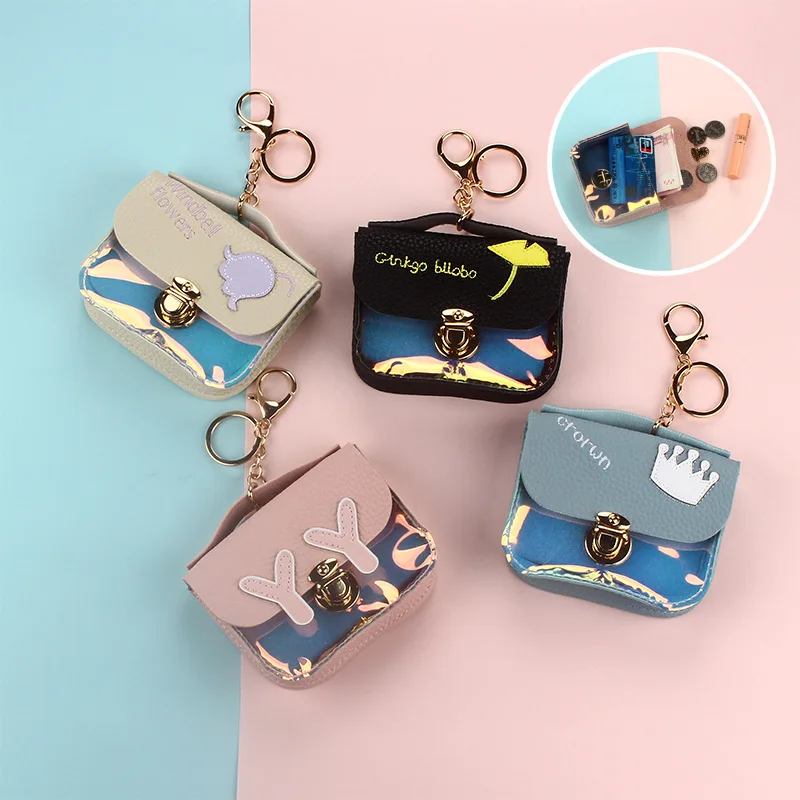 

Holographic Mini Coin Purse - Wallet with Keychain/Lobster Clasp(Evening Clutch, Party/Bag Charm Accessory,Women's Fashion Gift)