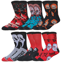 6Pairs Designer Socks Cartoon Anime Gamer Socks Streetwear Hip Hop Novelty Fun Crazy Happy Style For Men Women Unisex Crew Socks