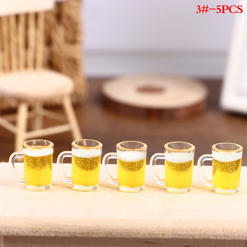 SUPVOX 1:12 ワイングラス ミニチュア 樹脂製 ミニビールカップ 飲料水カップ モデル ドールハウス オーナメント キッチ ガラス 小さなサイズのミニチュアグラス - カボションとチャームのお店　flower * blooms