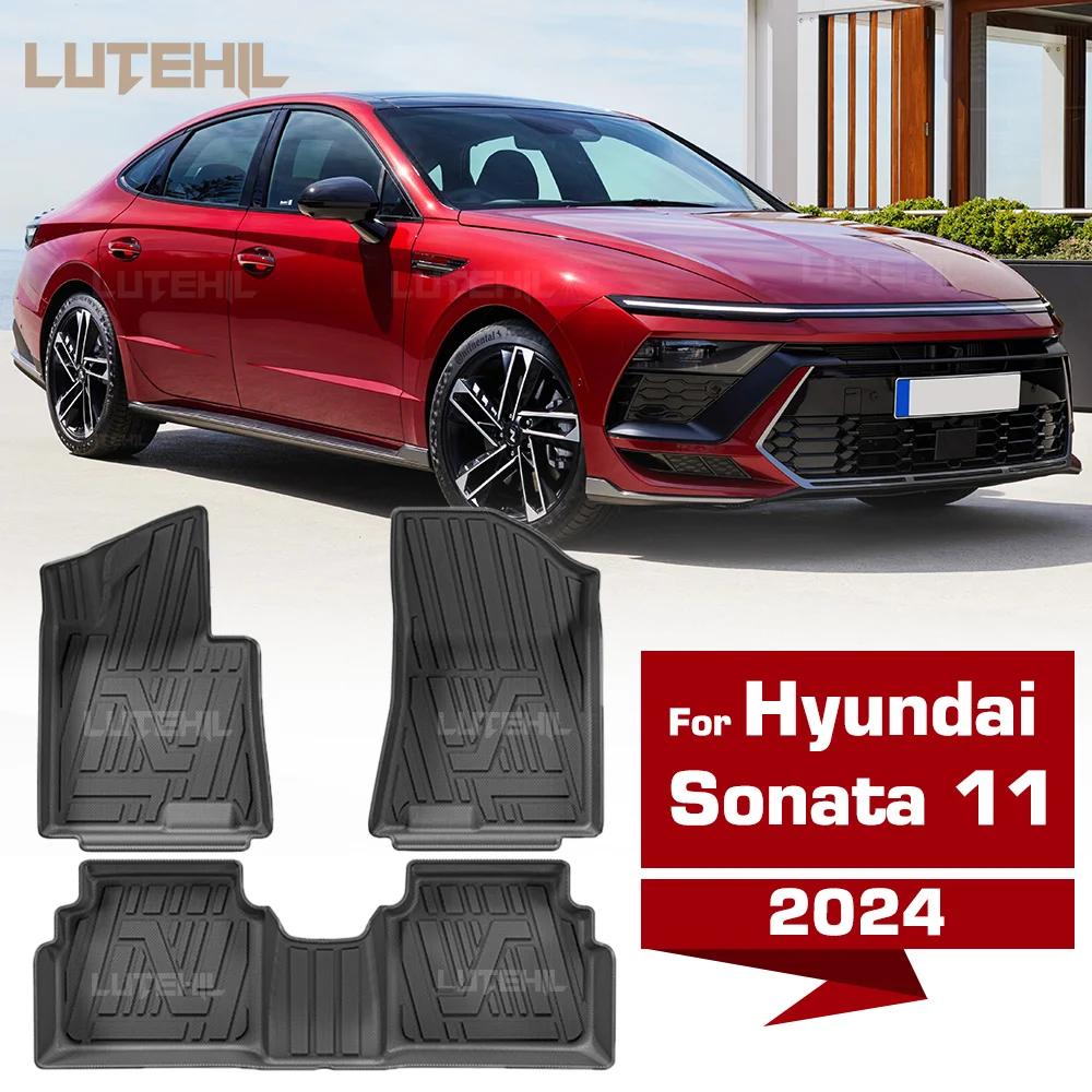

LUTEHIL для Hyundai Sonata MK11 2024, всепогодный напольный коврик из ТПЭ, коврик в багажник, ковер, автомобильные аксессуары для интерьера