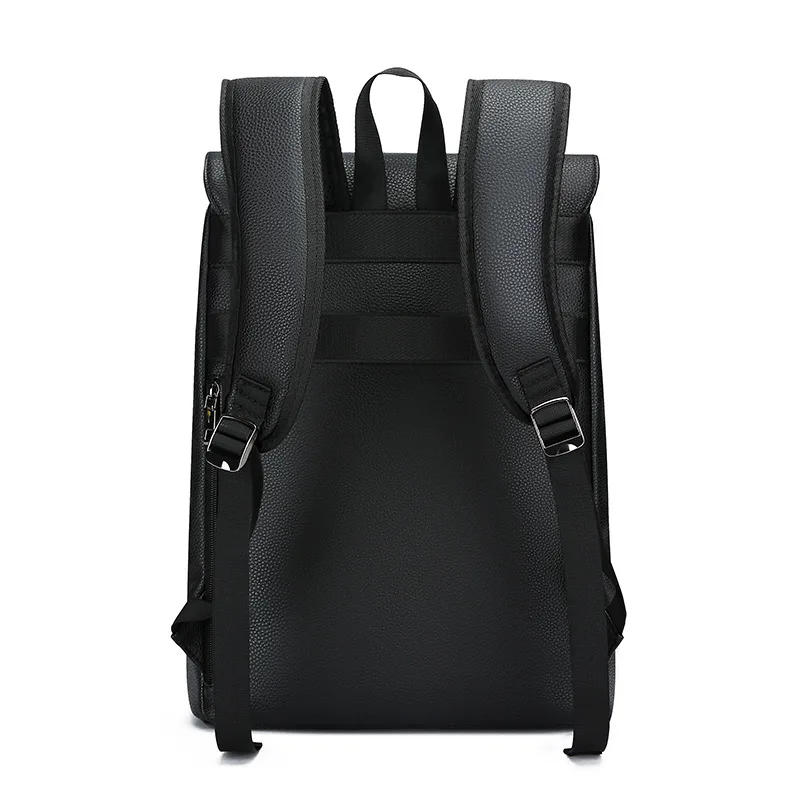 Imagem -04 - Mochila Masculina de Couro pu com Capa Grandes Mochilas para Laptop Mochila Masculina para Adolescentes Meninos Bolsa de Negócios 156