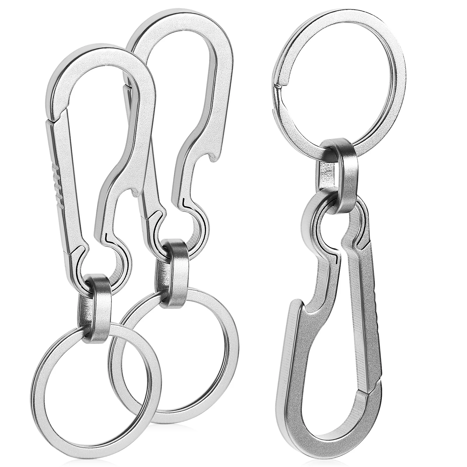 

3 Pcs Key Chain Holder Keyring Car Keychains for Backpacks Carabiner Titanium Alloy Beer Opener Men and Women Fob