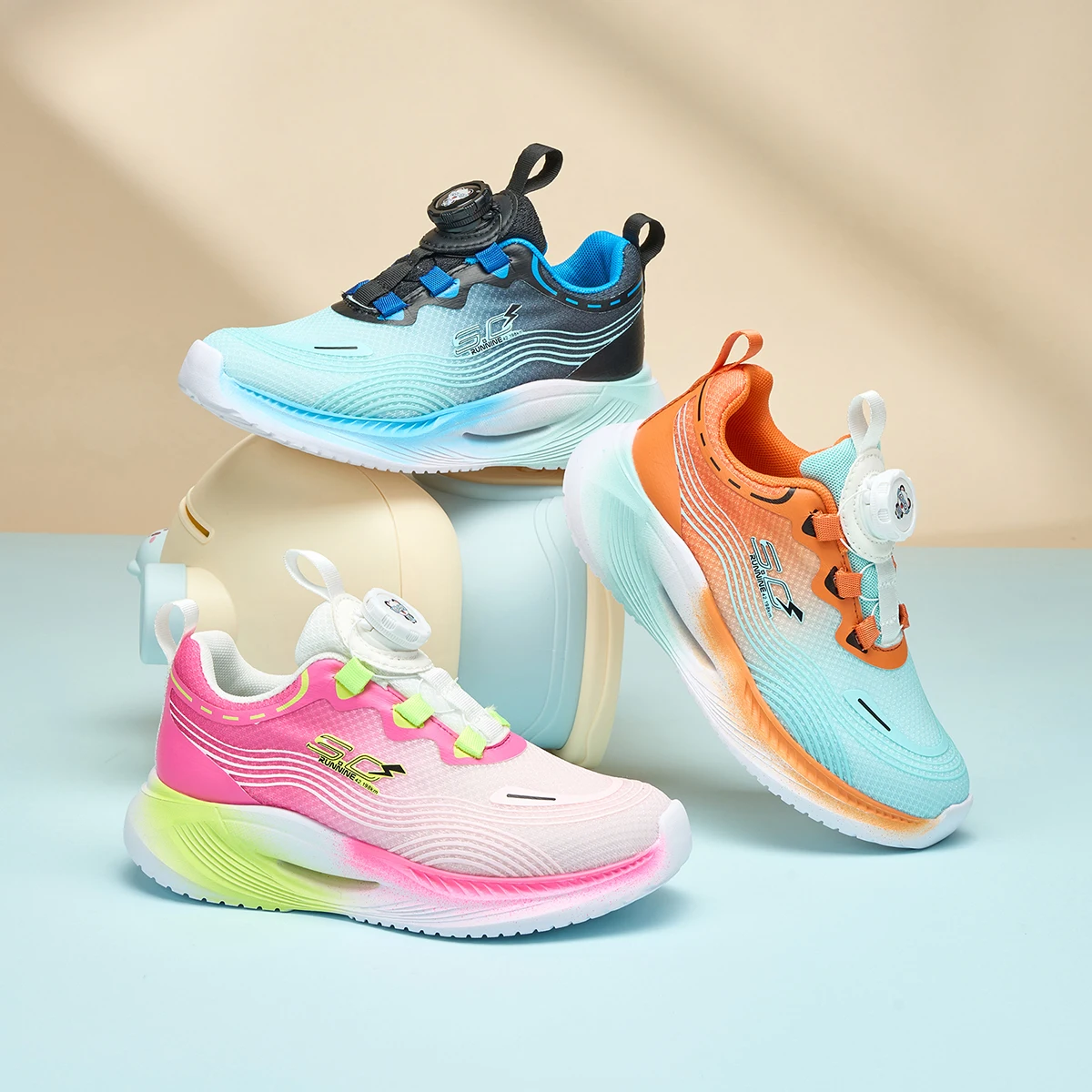 

Spring new breathable double mesh rotating buckle casual shoes, sports shoes, children's shoes