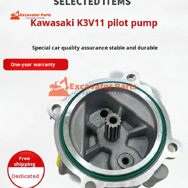 For XCMG XE XE200 210 215 230Gear pump Kawasaki K3V112 Hydraulic pump pilot pump tail pump Excavator Parts