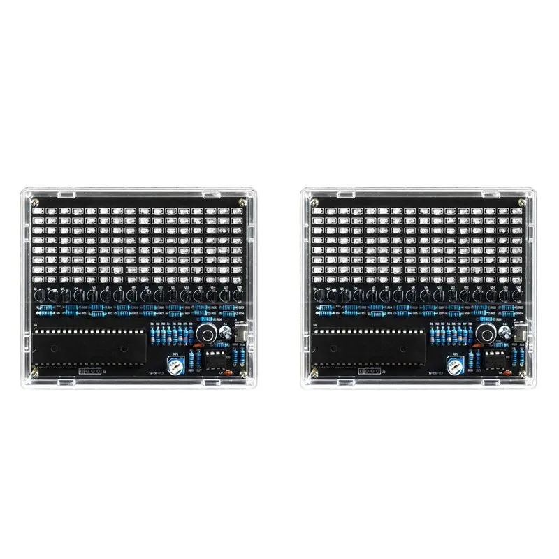 

【КАРНИВАЛ】2X DIY Набор для сборки электроники: Светодиодный музыкальный модуль с управлением звуком, отображением частоты звука, для практики пайки печатных плат, проект DIY