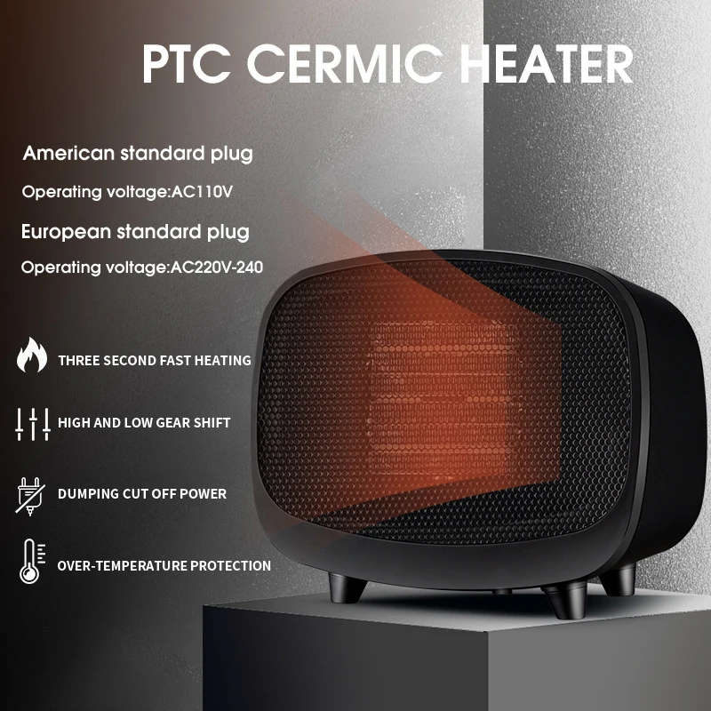 Household Speed Hot Mini Air Heater Room Desktop Heating Small Space Heater 900W 110/220V Winter Warmer Machine PTC Ceramic