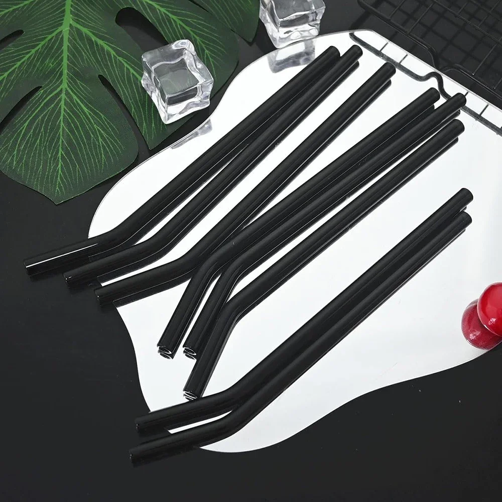 High Borosilicate Glass Straw Set Reusable Eco Friendly Drinking Straw for Smoothies Cocktails Bar Accessories Straws with Brush
