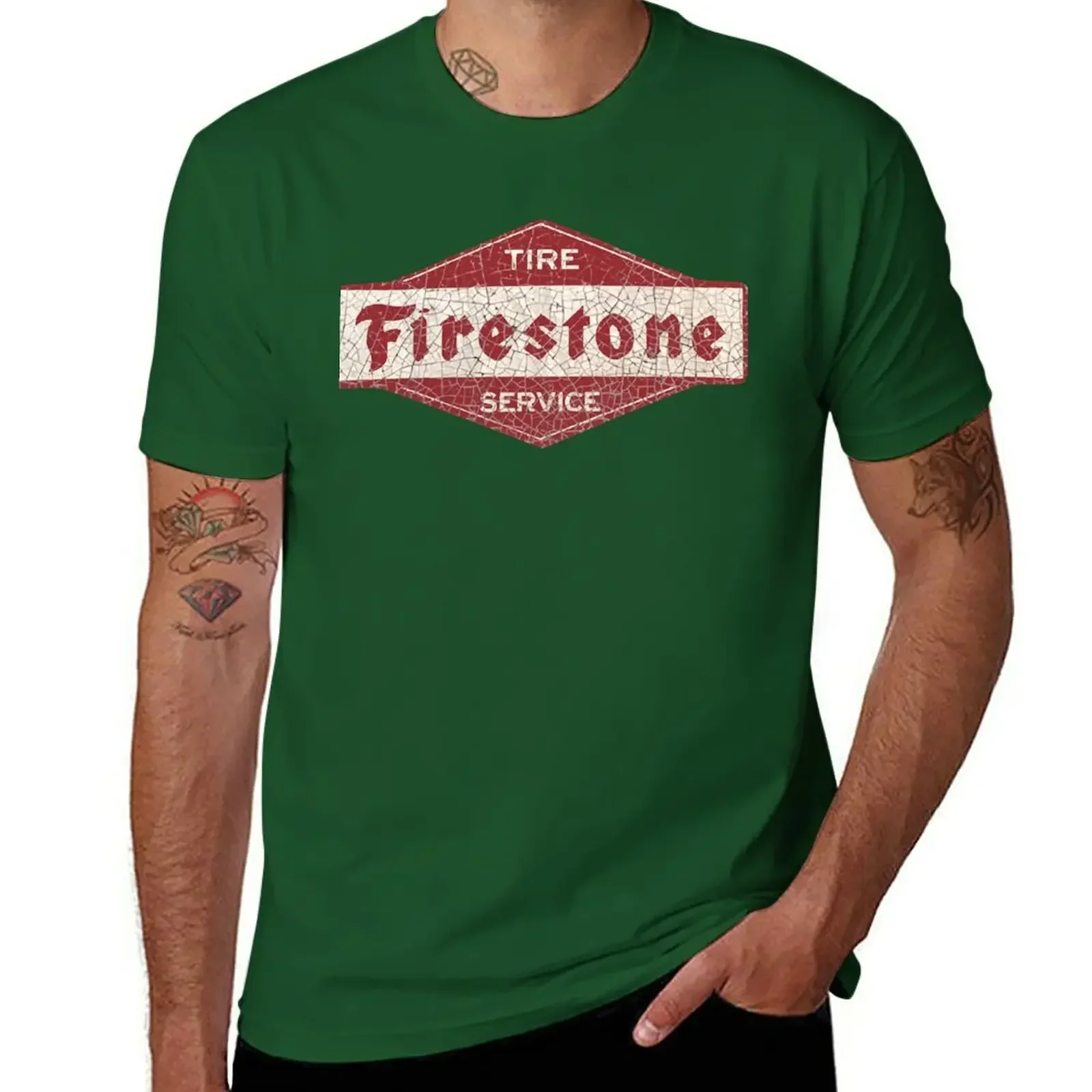 Firestone Tires T-Shirt cute tops  blacks big and tall t shirts for men Hot Sale Crewneck Round Neck Short Sleeve New Arrival