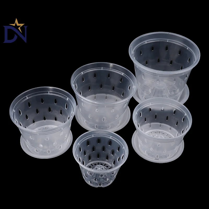 Flowerpot Pallet Included Drainage Pots With Holes Transparent Orchid Baskets Plastic Breathable Flower Pots Accessories